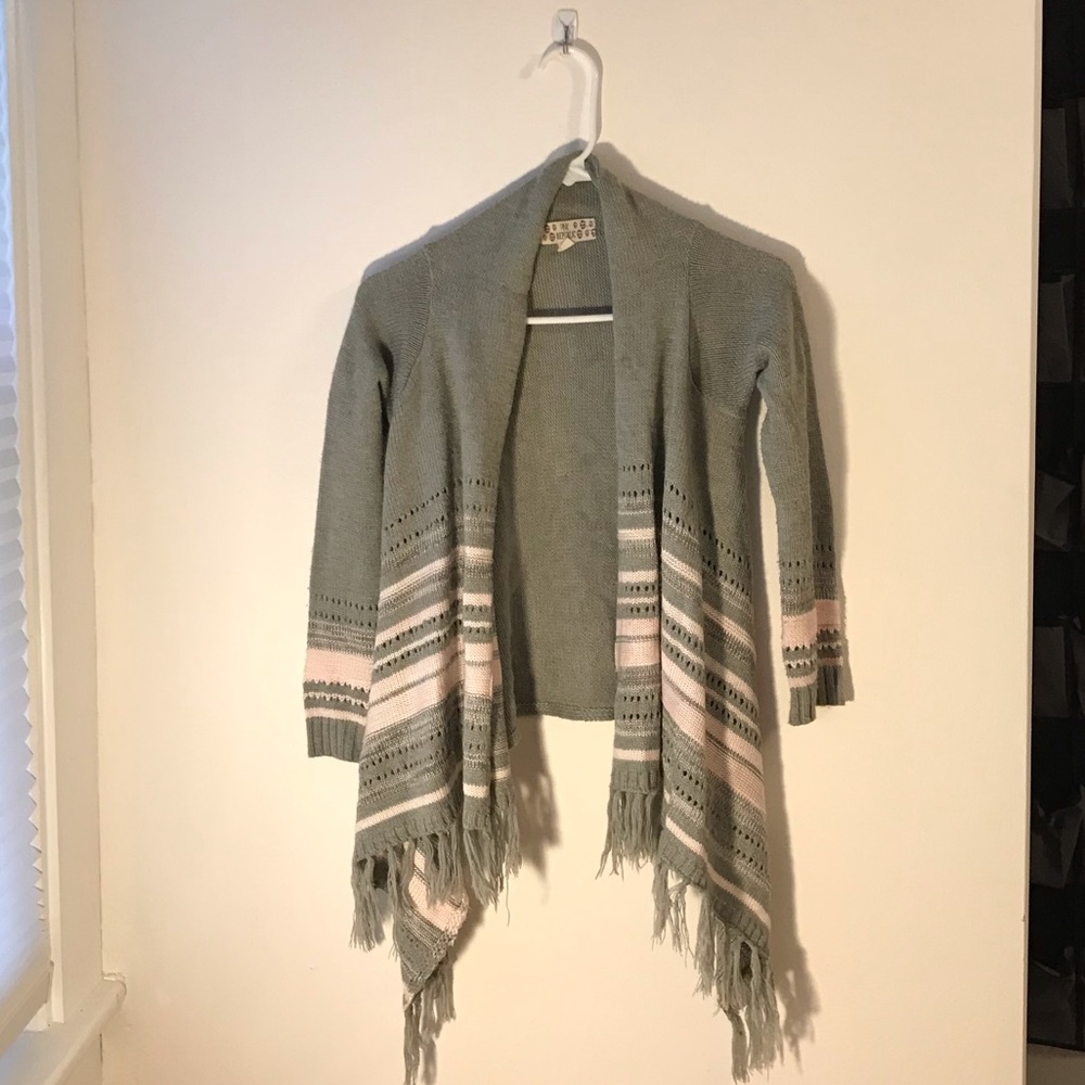 Girls Gray and Pink Cardigan